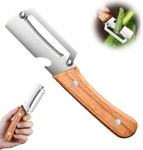 Multi Functional Vegetable Peeler for Kitchen, Ultra Sharp Stainless Steel Veggie, Fruit, Carrot, Orange & Potato Peeler with Ergonomic Handle, Julienne Peeler & Bottle Opener (1)