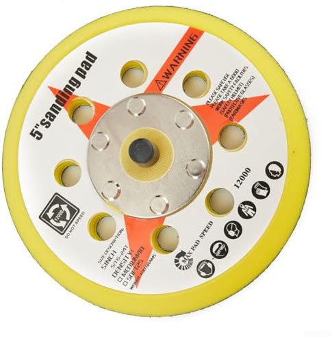 Platorello per levigatrice da 125 mm con 8 fori di estrazione della polvere, piastra di supporto solida con bordo flessibile, compatibile con levigatrici ad aria lucidatrici e