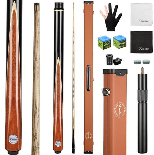 Kmise Snooker-Queue-Set 147 cm 3/4 9.5 mm Spitze 19oz Zebraholz