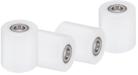 QUARKZMAN 4pcs Rueda Guía De Nylon Con Rodamientos 10 X 35 X 40mm (Blanco) | Polea Para Correa Plana CNC Polea De Nylon