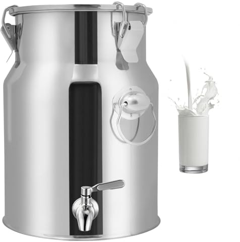 Bidon Inox Avec Robinet,Bidon a Lait Ancien Pour Huile Et Aliments Pour Stockage,Capacity-68L