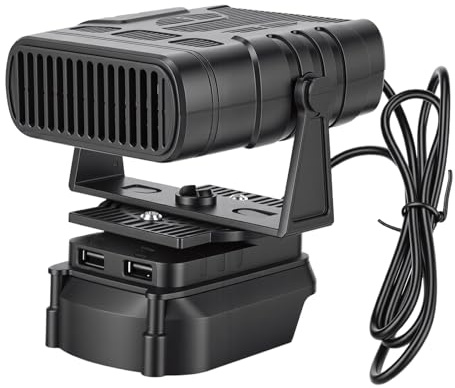 Luocute Riscaldatore Senza Fili, Termoventilatore Elettrico Portatile con 2 Impostazioni di Riscaldamento, Doppie Porte USB, Riscaldamento Elettrico con Doppia Modalità per Batteria