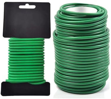 MonoSora Filo per legare piante con anima in ferro e copertura in PVC, 2,8 mm x 10 m e 3,5 mm x 20 m, verde giardino morbido spago per albero, arbusto, supporto stelo, resistente alle intemperie