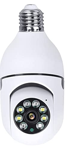 Mingzhe Telecamera Panoramica a Bulbo 360 Telecamera di Sicurezza 1080P con Doppio WiFi Visione Notturna a 360 Gradi Audio Bidirezionale Rilevazione Movimento Intelligente per