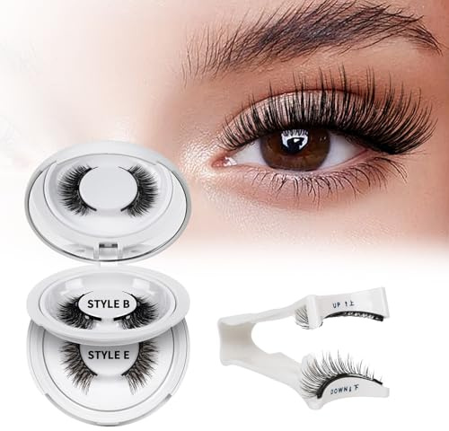 Ciglia Finte Magnetiche, Ciglia Magnetiche Naturali Riutilizzabili Con Applicatore, Non C'È Bisogno Di Colla Per Facile Da Indossare E Rimuovere (2 Paare-B+E-03)