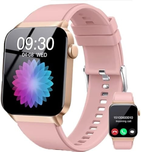 Smartwatch Damen, Telefonfunktion/Message Reminder, Fitnessuhr, Android iOS | 1.85 Smart Watch, 112 Sportmodi, IP68 Wasserdicht, Sportuhr, Puls-SpO2-Schlaf-Monitor, Schrittzähler, Uhr fur Android iOS