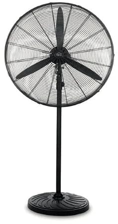 DISCORAMA - VENTILATORE INDUSTRIALE A PIANTANA POTENTE 120W DIAMETRO 62CM CON 3 PALE IN METALLO E BASE STABILE AD ALTEZZA REGOLABILE PER CASA UFFICIO E OFFICINA