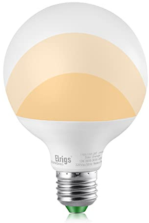 Elrigs 3-installation E27 Ampoule LED G95, 12W(Blanc Chaud-3000K)-12W(Blanc Froid-6000K)-3W(2500K), 220 Volt, Aucun Gradateur Requis, 100W Equivalent, 1100/1100/260 – Lumen