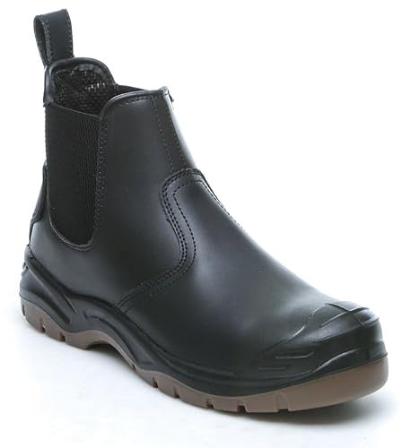 Apache AP714SM Leather Safety Dealer Boot | Size 8 UK | Steel Toe Cap | Midsole Protection | Water Resistant Materials | Comfortable Padded Collar and Insole