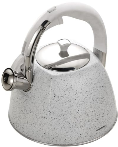 Flötenkessel Wasserkessel Edelstahl Inox Marmorbeschichtung 3.0L Klausberg KB-7261