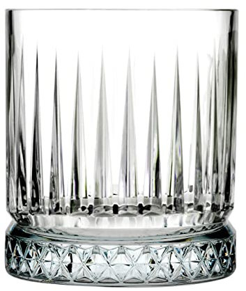 Pasabahce 5891636 - Juego de 4 vasos Whisky Elysia de cristal, 35.5 cl