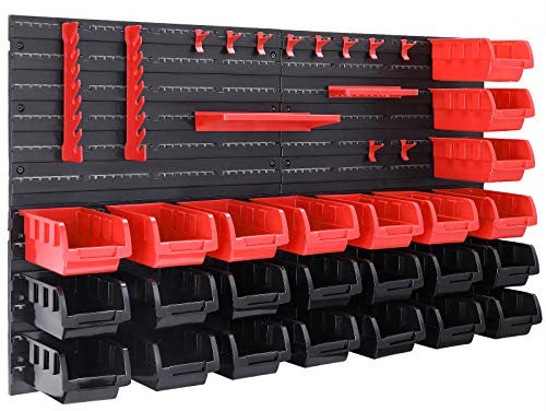 DEUBA® Ensemble de panneaux muraux et boîtes empilables supports tournevis et clés rangement porte-outils bricolage