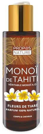 Véritable Monoï de Tahiti A.O - Coco et Fleurs de Tiaré - Fabriqué à Tahiti - 100ml - Propos'Nature
