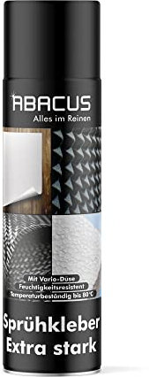 ABACUS® Sprühkleber Extrem Stark, Industriekleber, Industriesprühkleber, Universalkleber, Sprüh Kleber, Klebespray, Klebspray, Sprühklebstoff, Power Glue – Sprühkleber extra stark 500 ml (3580)