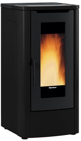 Nordica extraflame estufa de pellets de leña 10kw negra teoremanoir