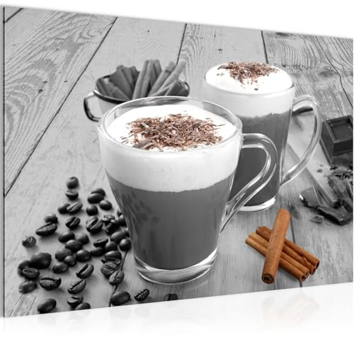 Runa Art Bild Küche Kaffee Modern Wandbilder Esszimmer Küchenbilder 1 Teilig - Made In Germany - Kaffeetasse Grau Braun Flur 014515a