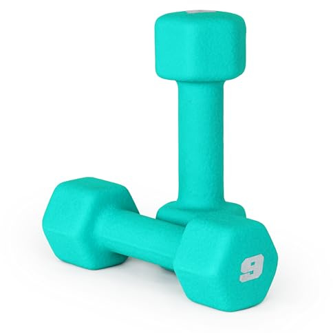 CAP Barbell Neoprene Dumbbell Weights, 9 lb Pair, Mint