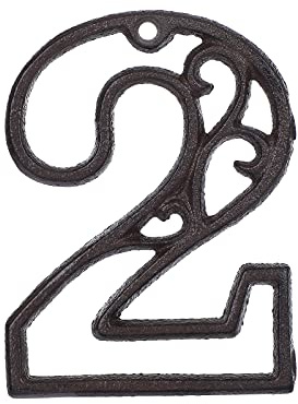 Hausnummern aus rustikalem Gusseisen - 0-9 DIY Hausnummern für Haus & Tür 3D Hausnummernschilder 11.5CM×8CM (2)