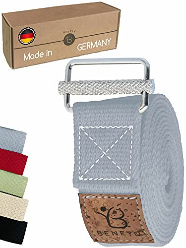 beneyu® Rutschfester Yoga Gurt - Der Yogagurt mit Einzigartiger Schnalle für Garantierten Halt - Perfekte Hilfe für Yoga und Pilates inkl. Übungen