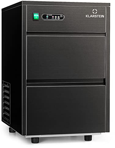 Klarstein Ice Maker Machine Counter Top, Portable Ice Cube Maker w/LED Display,145W, R600a, w/Scoop & Basket, Stainless Steel Machine for Home and Office, 20 kg Capacity, 3.5 kg Storage