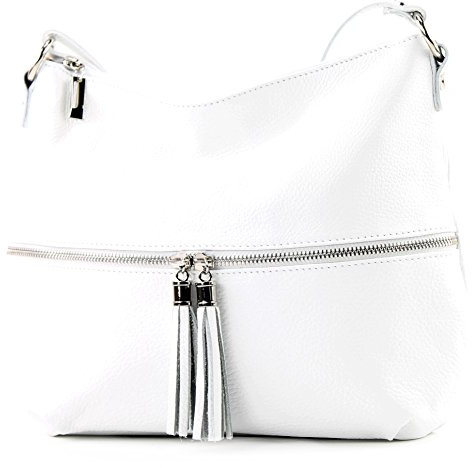 modamoda de T159 Damen Leder Schultertasche Umhängetasche, handmade in Italy