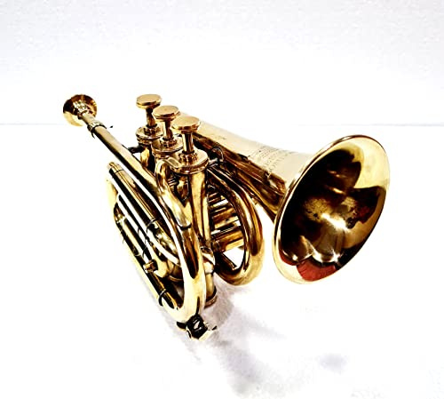 Trompete mit 3 Ventilen, Vintage-Stil, Messing, goldfarben