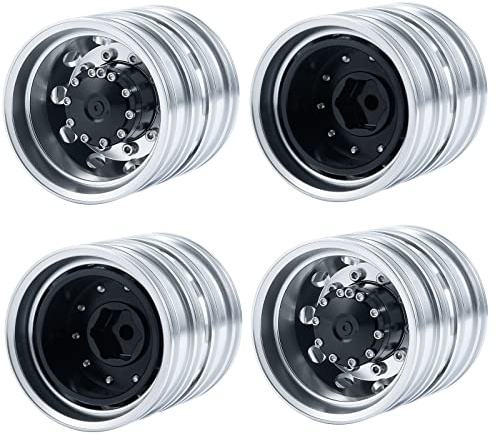 AXspeed 4 Stück/Set Metall Hinterradfelgen Naben für Tamiya-Anhänger, Traktor, LKW, Klettern, RC Auto