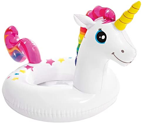 TRTO 1Pcs White Unicorn Childs Kids Inflatable Animal Swimming Ring Paddling Pool Float Toy For 3-6 Year Easy To Use