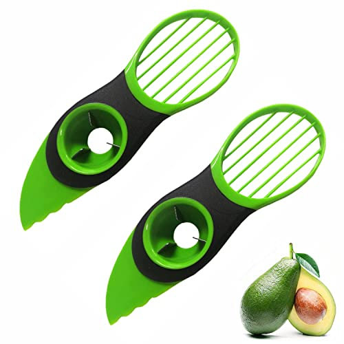 2 piezas de aguacate Chopper multifuncional cortador de frutas pelador núcleo removedor 3 en 1 herramienta de corte de aguacate para frutas kiwi mango herramienta de cocina