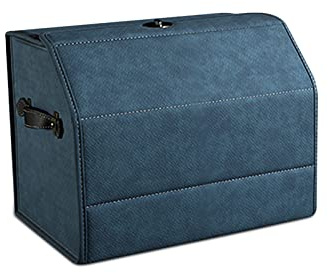 Ergocar Kofferraum Organizer, Faux Gewebtes Wildleder Autotasche Auto Kofferraum Box, Zusammenklappbarer Aufbewahrungsbox mit Griff, Wasserfeste Langlebig, Rutschfester Boden, 180° Öffnung
