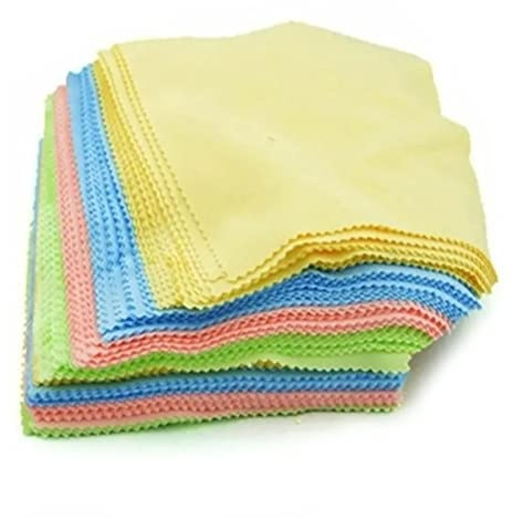 HERCHR Lot de 100 Chiffons De Nettoyage en Microfibre De Couleurs Assorties, Lingettes Nettoyantes pour Lunettes, écrans, Appareils Photo, Lunettes, Téléphone Portable.