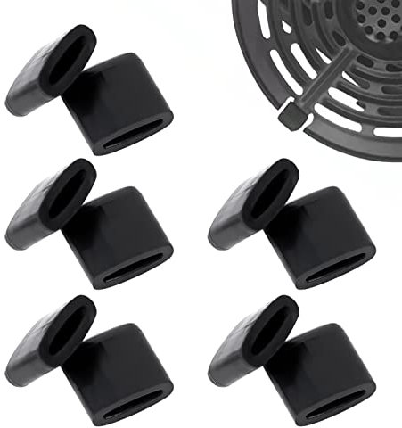 10 Stück Air Fryer Gummi-Stoßstangen, Anti-Kratz-Schutzmatten, Air Fryer Tray Gummi-Ersatzzubehör, geeignet für Luftfritteusen-Fetttrenner/Grill/Pfanne/Trennwand