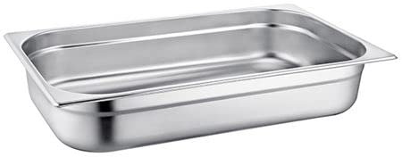 Acense Stainless Steel 1/1 Gastronorm Height 6.5cm - Capacity 8.5 Litre - Large Food Container Catering Tray –for Roasting, Gastro Trays and Catering Use.