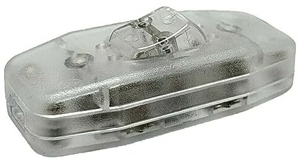 Lampen-Schalter, Zwischenschalter transparent mit Zugentlastung und Schraubkontakten, Wippe EIN/AUS, Kabelschalter, 6 A 250 V~, Passt für LED Lampe