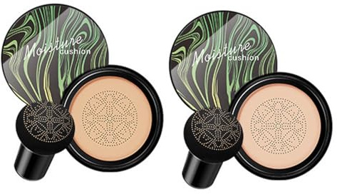 2Pack Crema CC cuscino d'aria con testa di fungo Fondotinta Copritutto Trucco correttore Fondotinta in crema Air Cushion CC Testa di FungoFondotinta liquido idratante illuminante