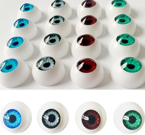 32PCS Halloween Eyeballs 22mm 3D Realistic Plastic Doll Eyeball Scary Fake Eyes for Halloween Trick or Treat Party Craft Horror Prop Decoration