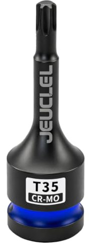 JEUCLEL Chiave a impatto Torx stella a 6 punti T35, presa Torx 1/2 pollice quadrata lunga 3 pollici, adattatore di cacciavite allungato in acciaio Cr-Mo.