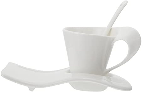Tasse à café tenues blanches ensemble de vaisselle en porcelaine osseuse ensemble de vaisselle tasses à expresso avec tasses à expresso en porcelaine osseuse tasses à expresso en porcelaine blanche