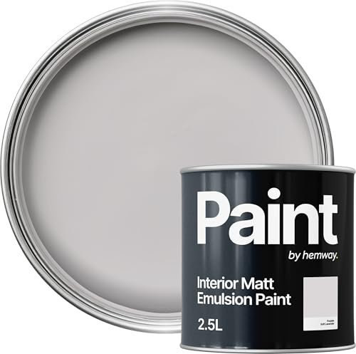 Hemway Soft Lavender Purple Paint 2.5 L, Indoor Matt Finish, One Coat, Wall Paint, Acrylic & Water-Based Emulsion, Quick Dry & High Coverage for the Kitchen, Bathroom & Bedroom Walls & Ceiling