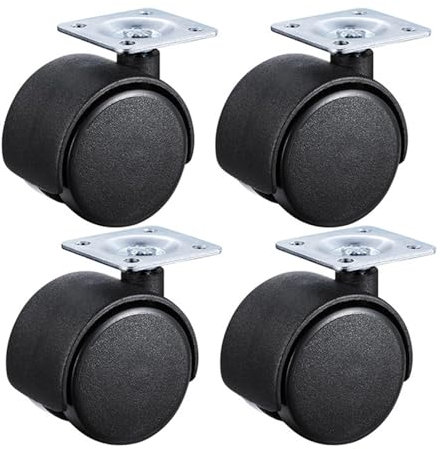 Schwarze Lenkrollen Räder,Rollen Für Möbel,Mit Bremse/Ohne Bremse Schwenkrollen,Transportrollen,Ersatz Möbelrollen,360° Lenkrollen/Leise Rollen,Schwerlastrollen 4 Stück,4Nobrakes-30mm(1.18in)
