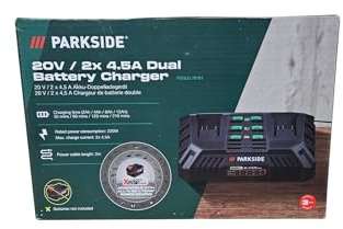 Parkside 20 V Akku-Doppelladegerät PDSLG 20 B1, 2 x 4,5 A