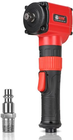XIIW 1/2'' Angle Impact Wrench, Max Torque 910 ft-lbs, Compact Lightweight 3.63 lb Design, Heavy Duty 7500RPM 1/2 Mini Air Impact Gun Driver, Twin Hammer Pneumatic Tool