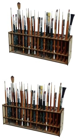 Soporte Para Pinceles De Pintura, Organizador De Pinceles De Pintura, Organizador Para Pinceles De Maquillaje, 67 Agujeros Soporte De Madera Para Pinceles Para Pinceles, Lápices, Cepillo Maquillaje