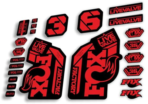 Fork Replacement Decal Sticker Compatibale for Fox 36 2021 Live Valve Series Red (Glossy)