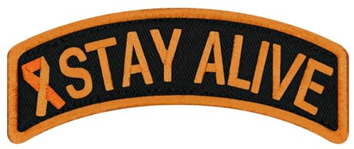 EmbTao Stay Alive for Multiple Sclerosis MS patch broderad emblem fästanordning krok och ögla emblem