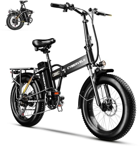 1000W Folding Electric Bike, 48V 20.8AH Large Removable Battery E-Bike, 30+MPH, 80 Miles Max Range, 20 Fat Tire Electric Bike for Adults, Adult Electric Bicycles Commute E-Bikes For Women/Men