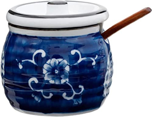 Ensemble sucrier en céramique bleue avec couvercle - Décoration de cuisine moderne - Pot à sucre fait à la main - Cadeau pour les amateurs de café