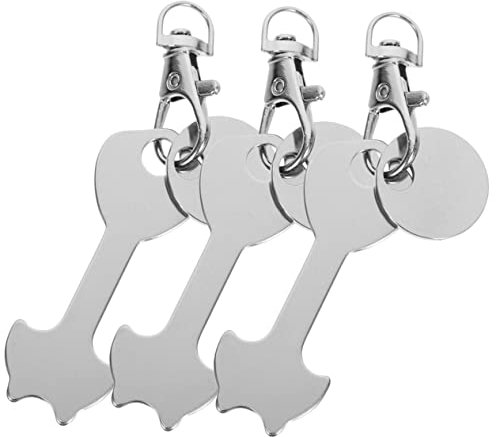 Tofficu 3pcs Metal Shopping Cart Token Keychain Holder Shopping Trolley Coin Key Ring for Groceries Token Keychain for Everyday Use