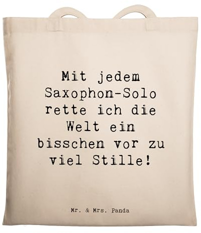 Mr. & Mrs. Panda Tote Bag Spruch Saxophon Magie - Geschenk, Einkaufstüte, Blues, Musiker, Laptoptasche, Lernen, Musik, Einsteiger, Shopping Tasche, Solo, Saxophonist, Klangwelt, Instrument