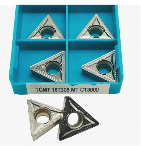 Herramienta de torneado, torneado externo de carbu 10 Uds TCMT16T308-MT CT3000 TCMT16T304-MT CT3000 herramienta de torneado interno de aleación dura herramientas de corte de torno de Metal(TCMT16T308-